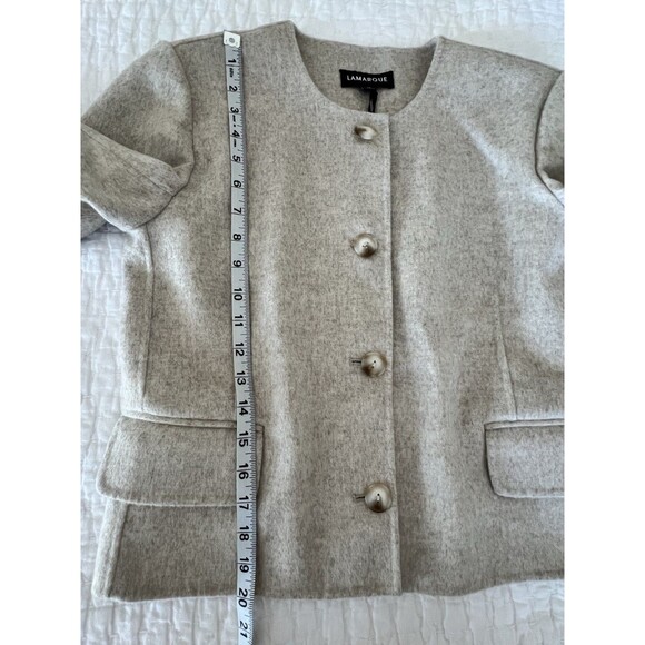 LAMARQUE Alyssia Heather Beige Double Face Wool Jacket XS NWT - Picture 12 of 12
